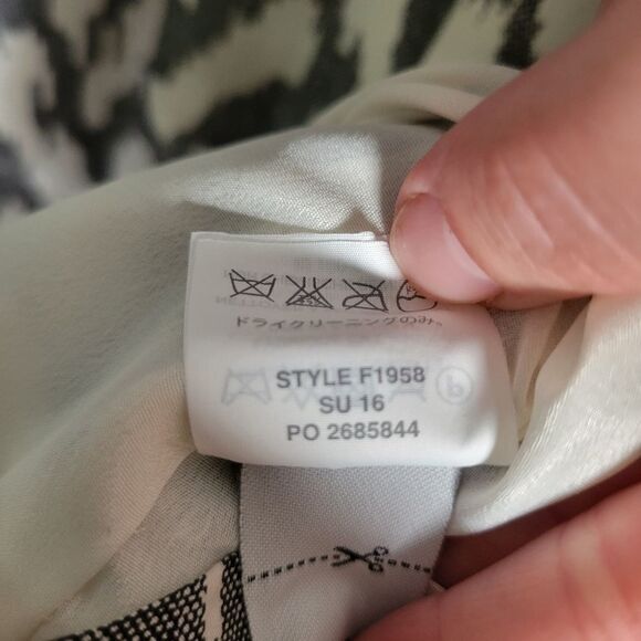 J.Crew Black Ikat Print Silk Flutter Sleeve Dress - Picture 10 of 10